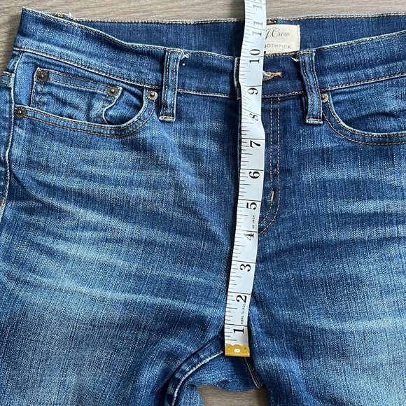J Crew Blue "Toothpick" Mid-Rise Cropped Skinny Jeans - Picture 6 of 12